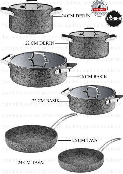 BRİONİ STONE-H TENCERE KOMBİN SET NO 2