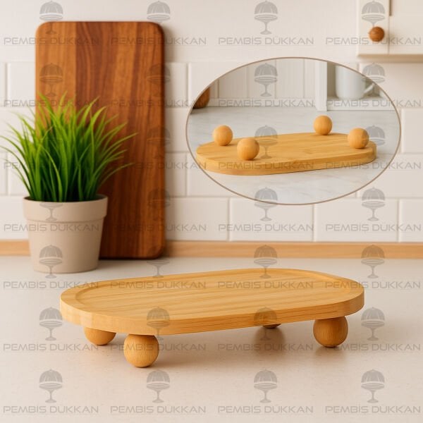 MN BAMBU OVAL TOP AYAKLI SUNUMLUK&YAĞDANLIK ALTLIĞI (1094)