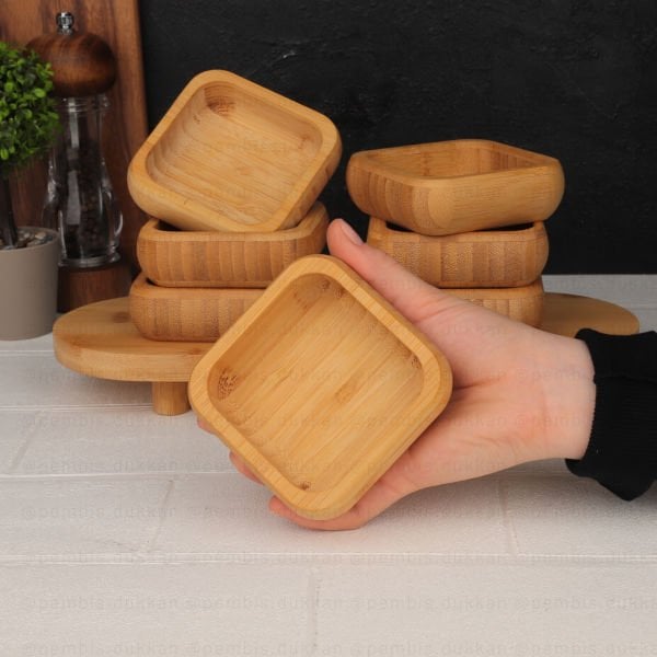 MİEN KARE 3'LÜ BAMBU ÇEREZLİK (MIEN-1368)