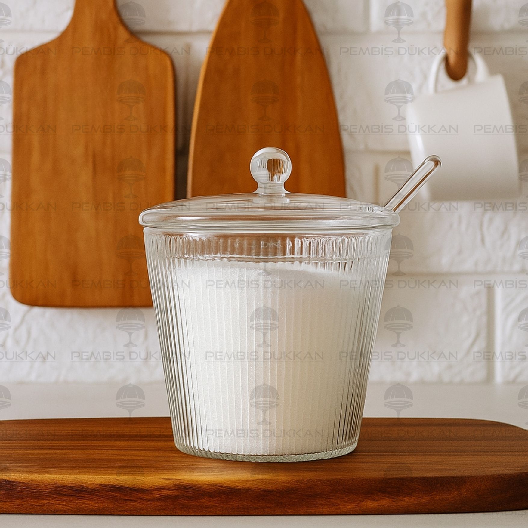 ÇİZGİLİ MODEL CAM ŞEKERLİK (1J08)