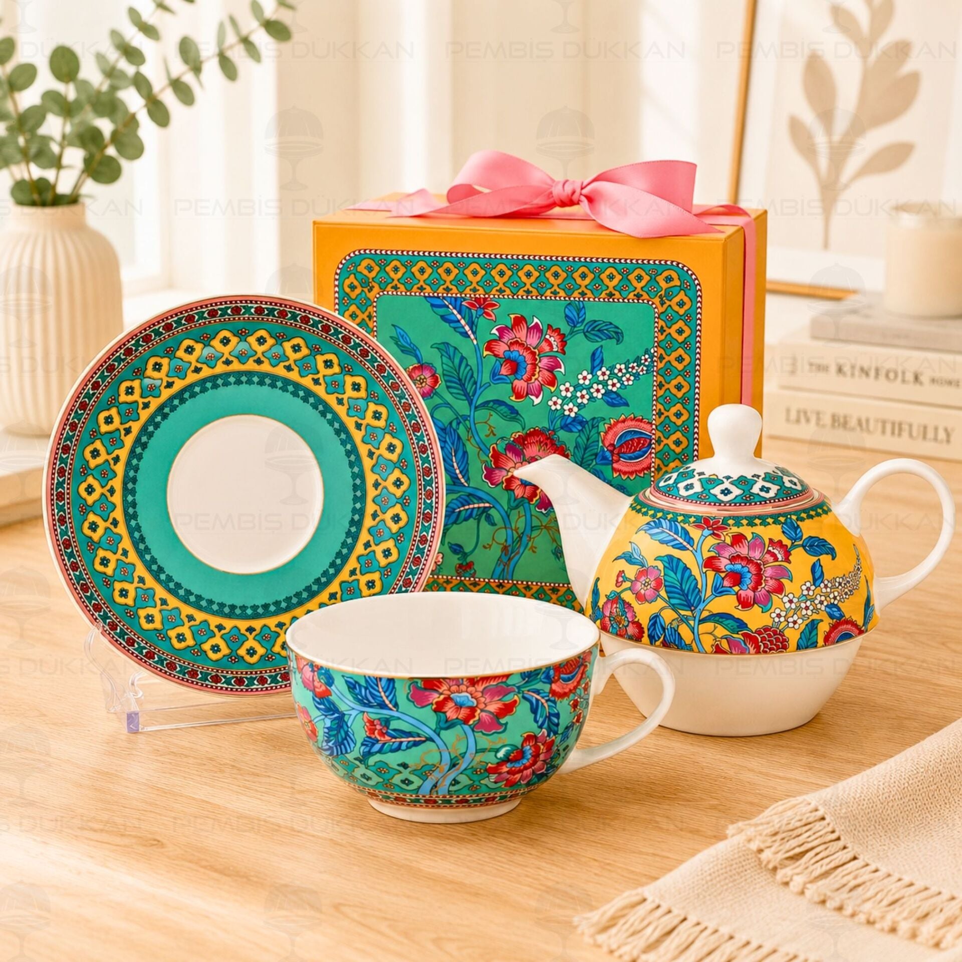 FLOWER OF LİFE FİNCANLI DEMLİK (017)