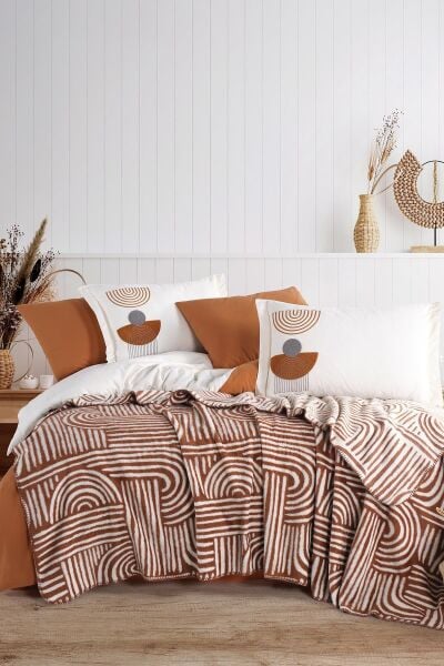 BABİL ÇİFT KİŞİLİK BATTANİYELİ NEVRESİM TAKIMI KİREMİT