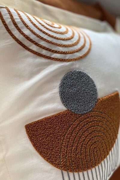 BABİL ÇİFT KİŞİLİK BATTANİYELİ NEVRESİM TAKIMI KİREMİT