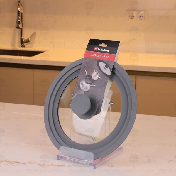 18-20-22 cm Silikon Kademeli Cam Kapak Küçük (77503)