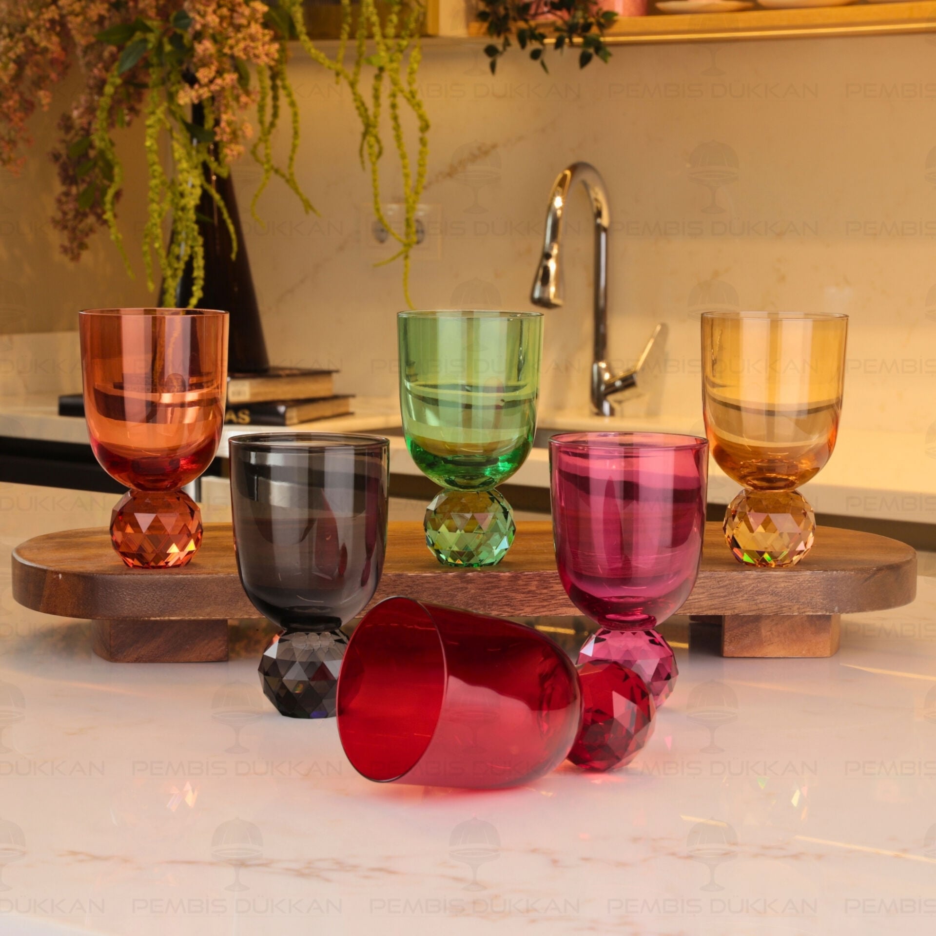 Jolly 6lı Renkli Kahve Yanı Bardak 140ml