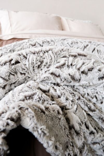 WİLD HOME ÇİFT KİŞİLİK KÜRKLÜ YATAK ÖRTÜSÜ -VENDİTA KAHVE