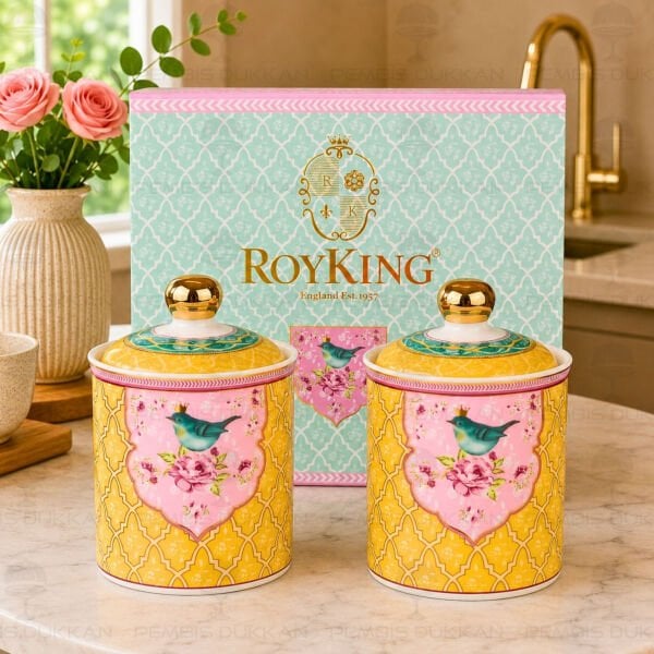 OUSH 2Lİ SARI RENK BÜYÜK BOY KAVANOZ (094)