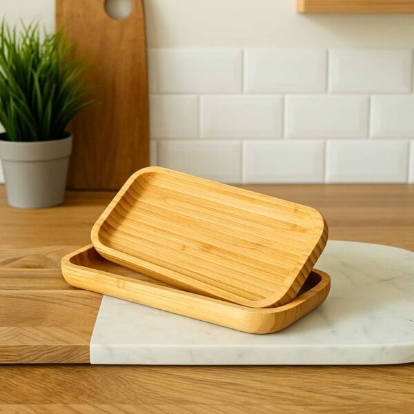 1 ADET MİEN BAMBU DİKDÖRTGEN MİNİ BOY DERİN KAYIK TABAK (1414)