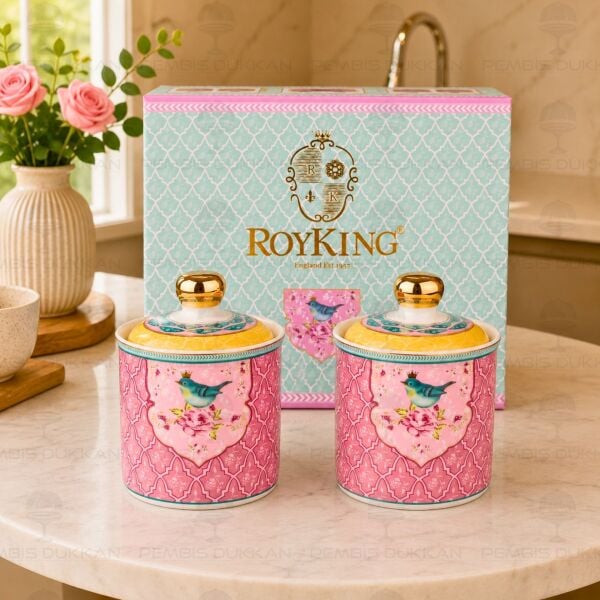 Qush 2'li Pembe Küçük Boy Kavanoz 093