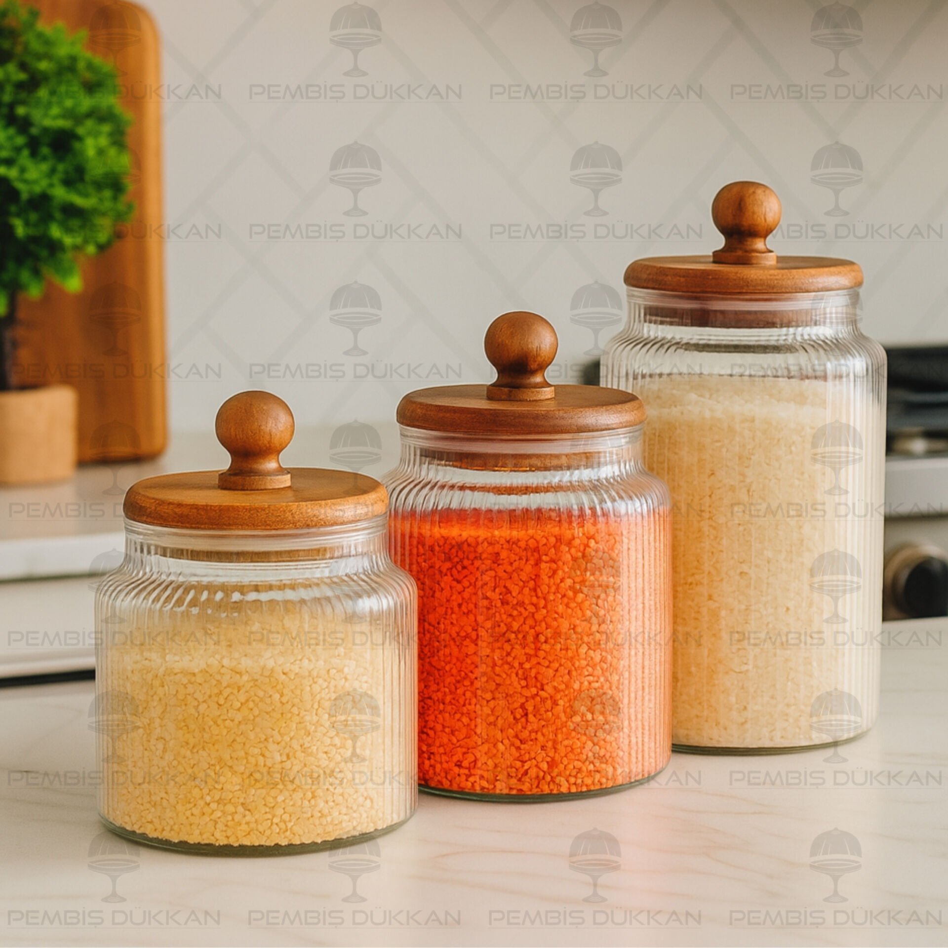 3LÜ TOFİ AKASYA KAPAKLI KAVANOZ SET NO1