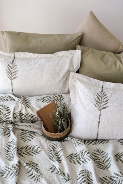 OLİVE EART ÇİFT KİŞİLİK PİKE TAKIMI - YEŞİL