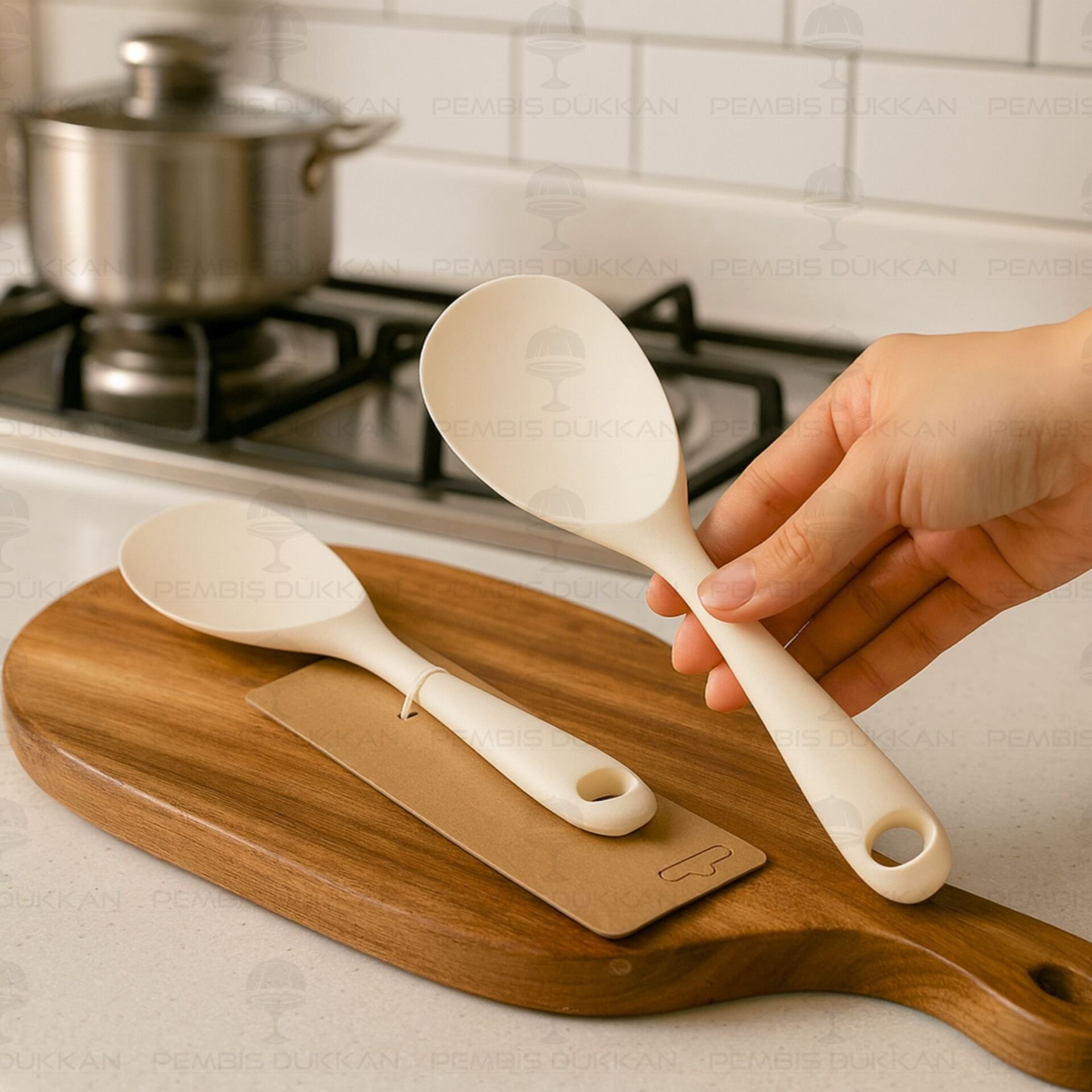 KREM SİLİKON PİLAV KAŞIĞI (MİEN422K)