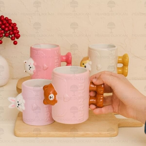 1 ADET SIRNAŞIK HAYVAN FİGÜRLÜ SERAMİK KUPA (MODEL SEÇİN)