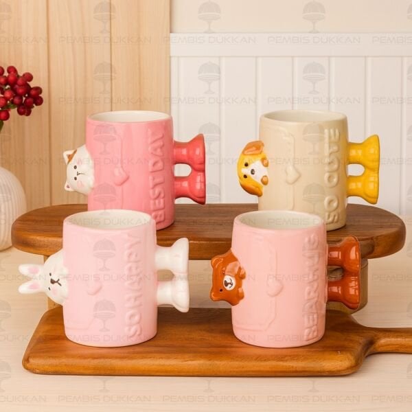 1 ADET SIRNAŞIK HAYVAN FİGÜRLÜ SERAMİK KUPA (MODEL SEÇİN)