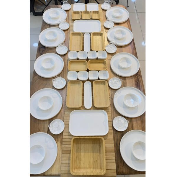 BAMBU PORSELEN KAHVALTI SET NO 14 (KİŞİ ADEDİ SEÇİNİZ)