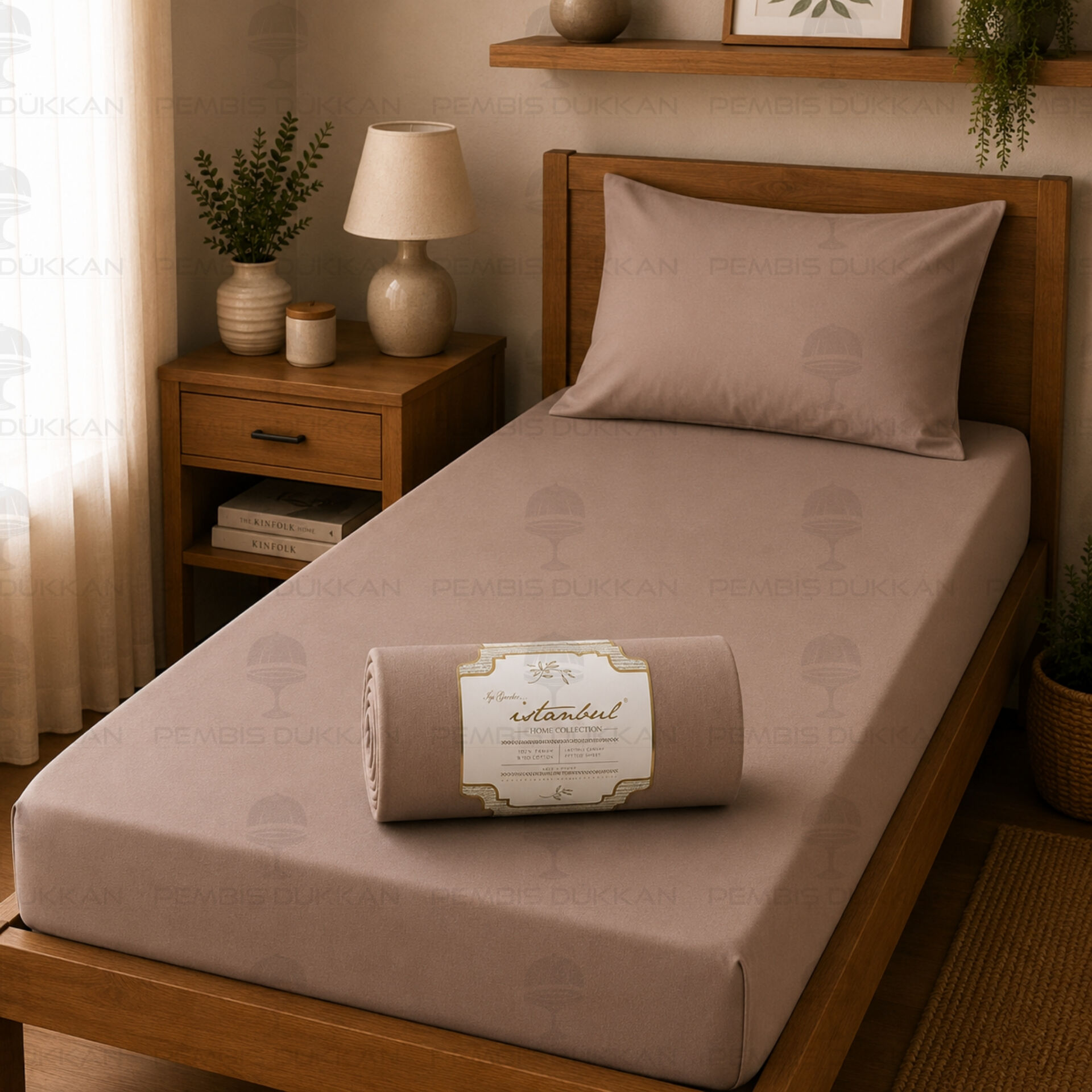 Ranforce Fitted Çarşaf Set 100 X 200cm -Açık Kahve