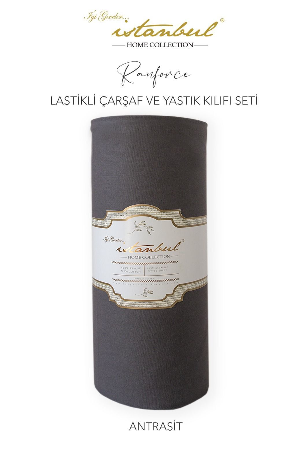 RANFORCE FİTTED ÇARŞAF SET 100 X 200CM -ANTRASİT