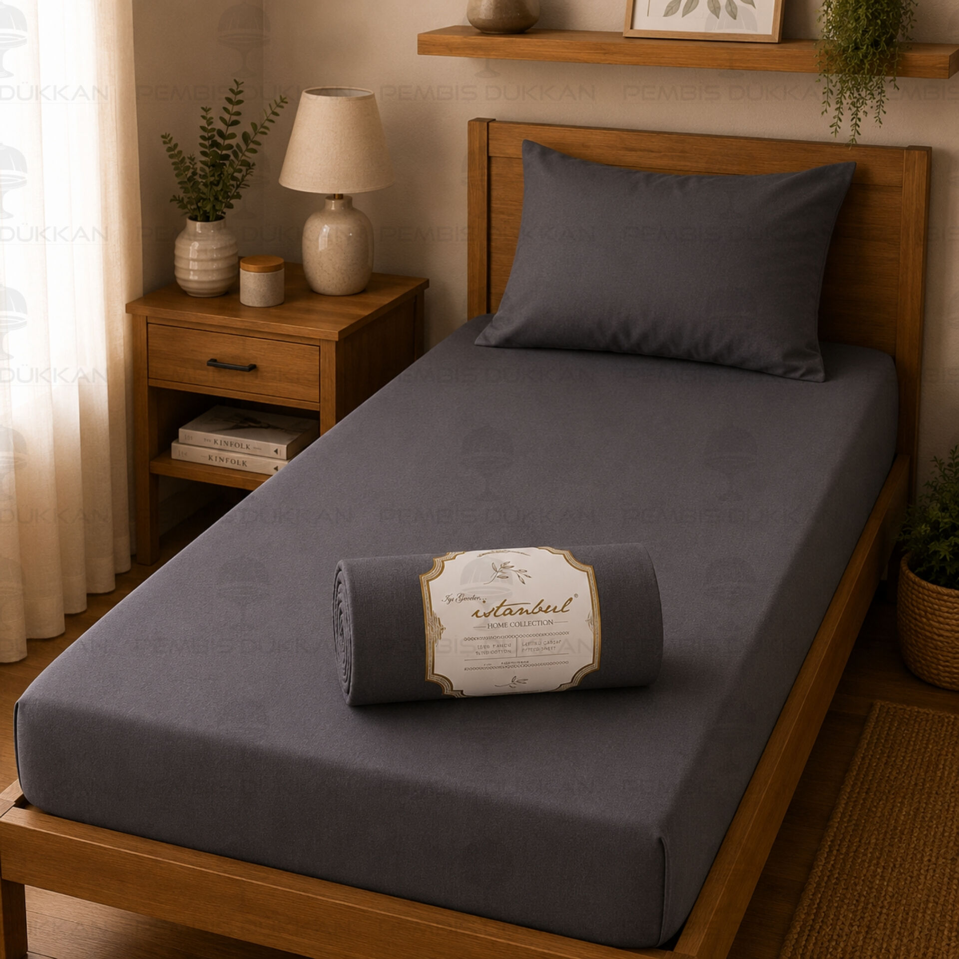 Ranforce Fitted Çarşaf Set 100 X 200cm -Antrasit