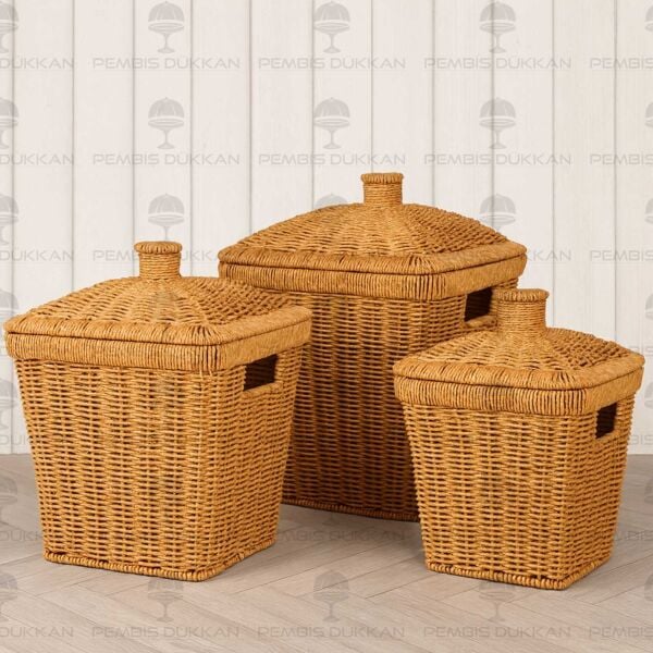 3LÜ RATTAN, KARE PATATES - SOĞAN - SARIMSAK SEPETİ