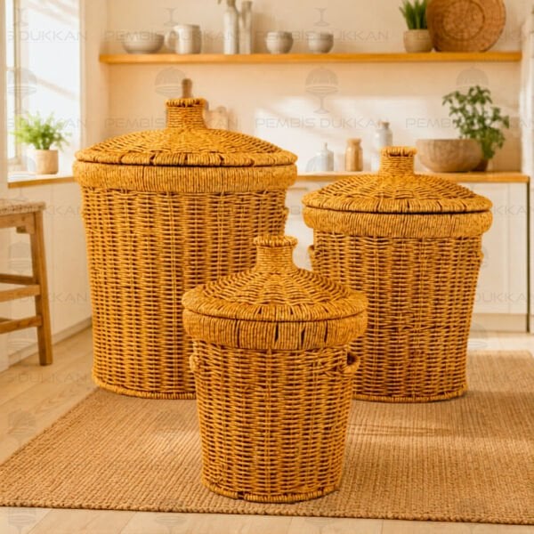 3LÜ RATTAN, YUVARLAK PATATES - SOĞAN - SARIMSAK SEPETİ