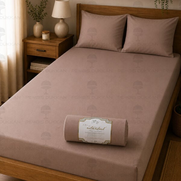 Ranforce Fitted Lastikli Çarşaf Set 160 x 200cm - Açık Kahve
