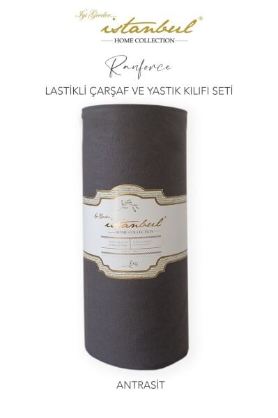 Ranforce Fitted Lastikli Çarşaf Set 200 x 200 cm - Antrasit