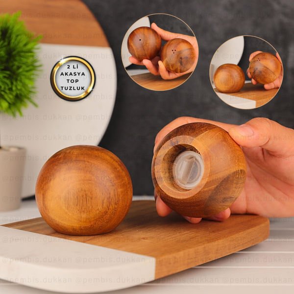 AKASYA 2Lİ TOP TUZLUK BİBERLİK (7B24)