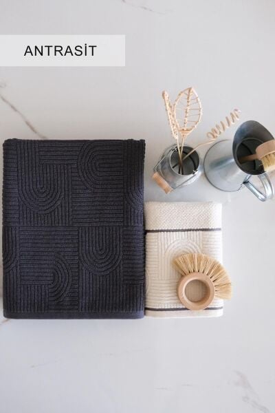 BABİL HAVLU SETİ ANTRASİT (50x90*90x150CM)