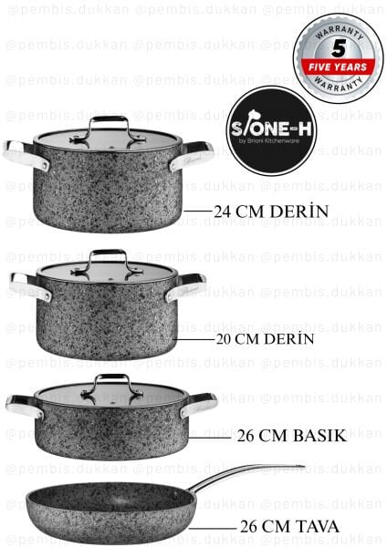 BRİONİ STONE-H 7 PARÇA TENCERE SET