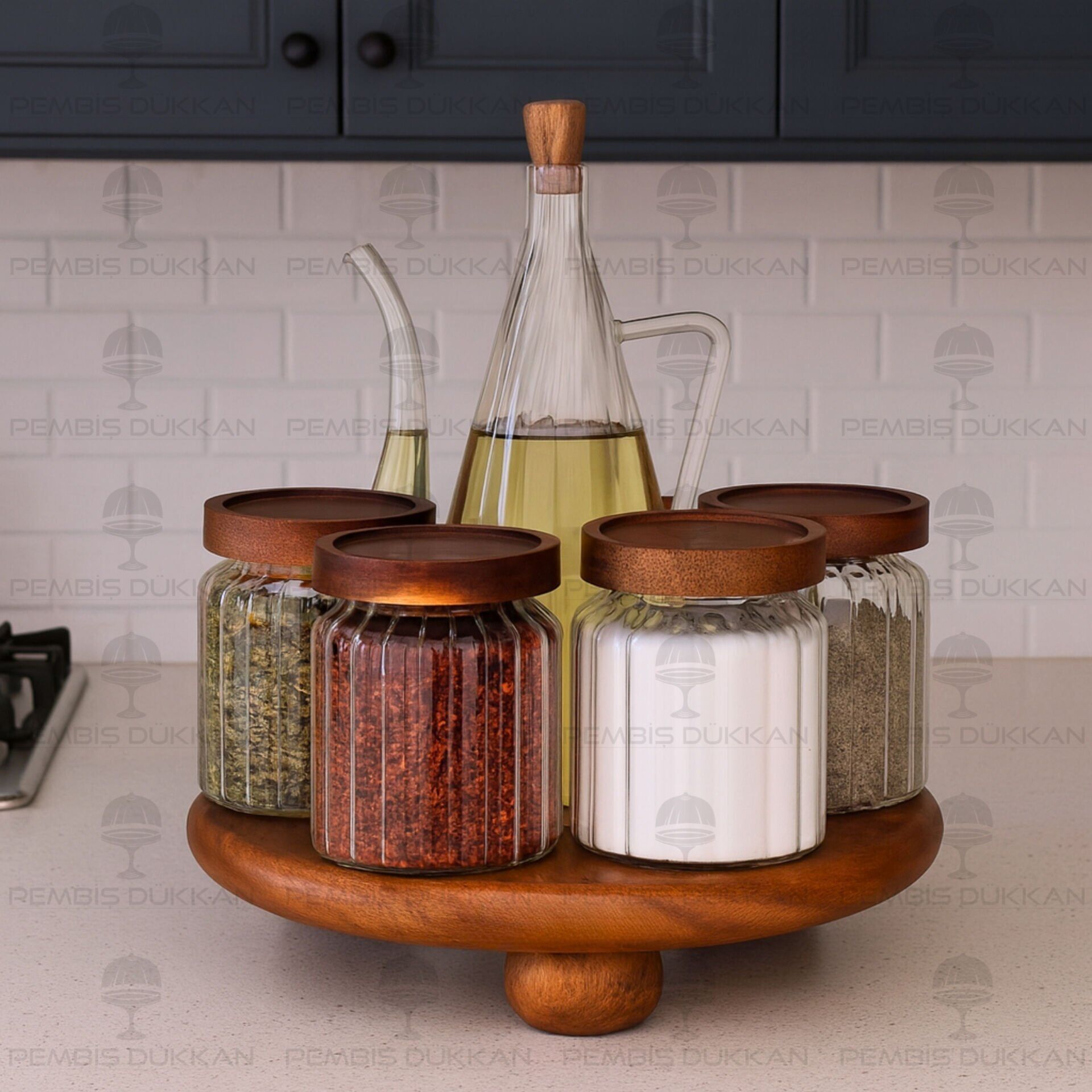 ÇİZGİLİ İBRİK YAĞDANLIK, MENNY OCAK YANI KÖŞE KOMBİN SET NO1