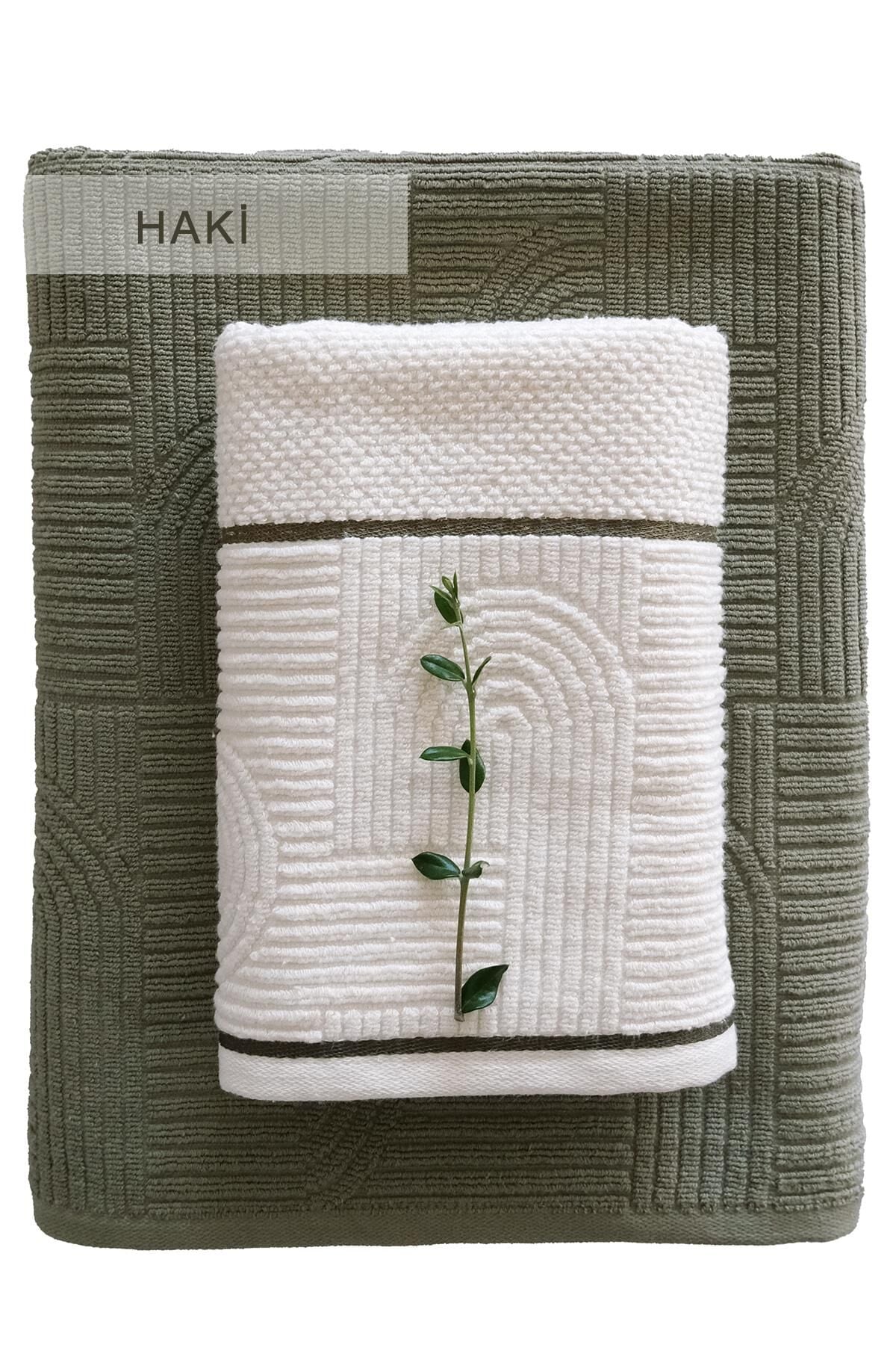 BABİL HAVLU SETİ HAKİ (50x90*90x150CM)