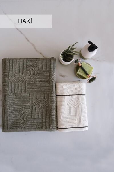 BABİL HAVLU SETİ HAKİ (50x90*90x150CM)