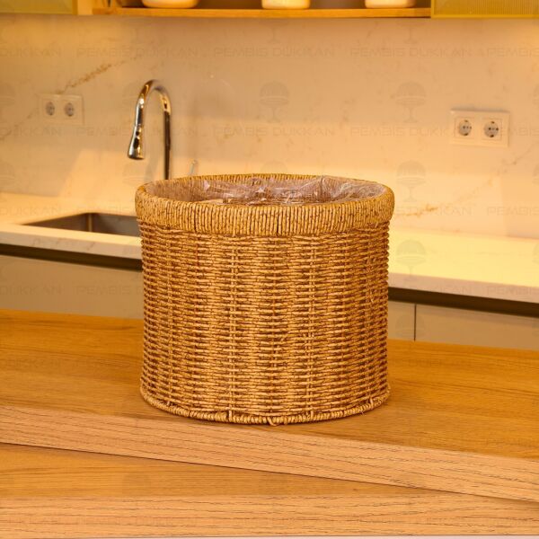 3lü Rattan Silindir Poşetli Saksı Sepet (1636)