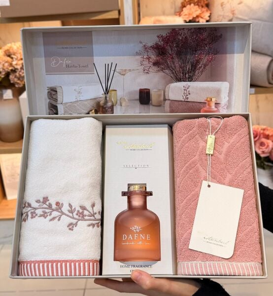 DAFNE ODA KOKULU 50X90CM 2Lİ HAVLU SETİ - GÜL KURUSU