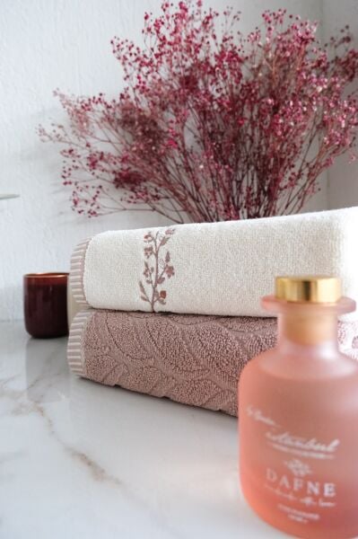 DAFNE ODA KOKULU 50X90CM 2Lİ HAVLU SETİ - GÜL KURUSU