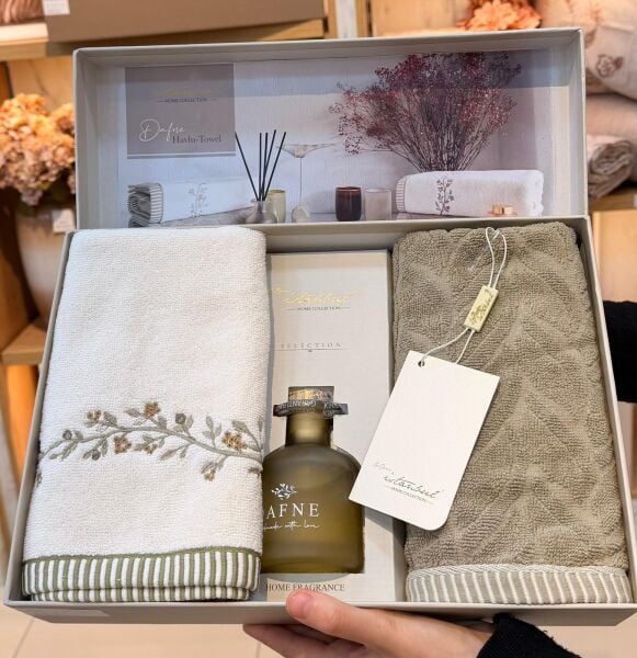 DAFNE ODA KOKULU 50X90CM 2Lİ HAVLU SETİ - HAKİ