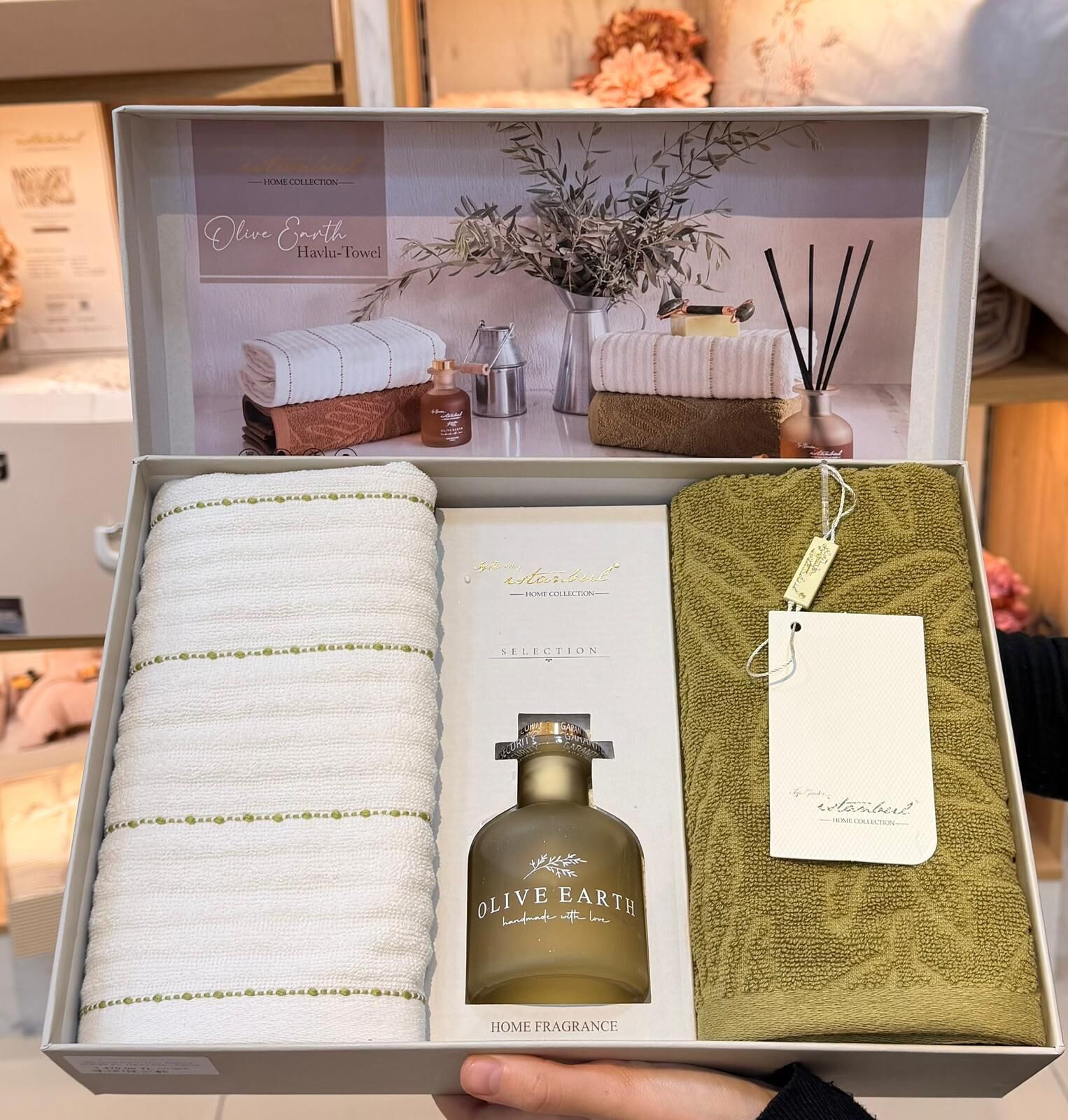 OLİVE EARTH ODA KOKULU 50X90CM 2Lİ HAVLU SETİ - YEŞİL