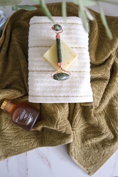 OLİVE EARTH ODA KOKULU 50X90CM 2Lİ HAVLU SETİ - KAHVE