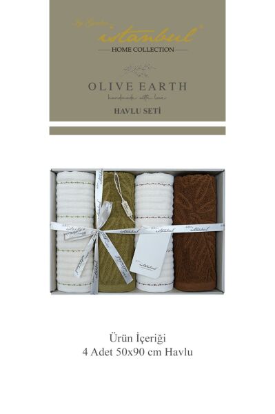 OLİVE EART 50X90CM 4LÜ HAVLU SETİ