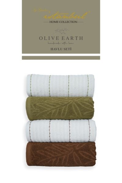 OLİVE EART 50X90CM 4LÜ HAVLU SETİ