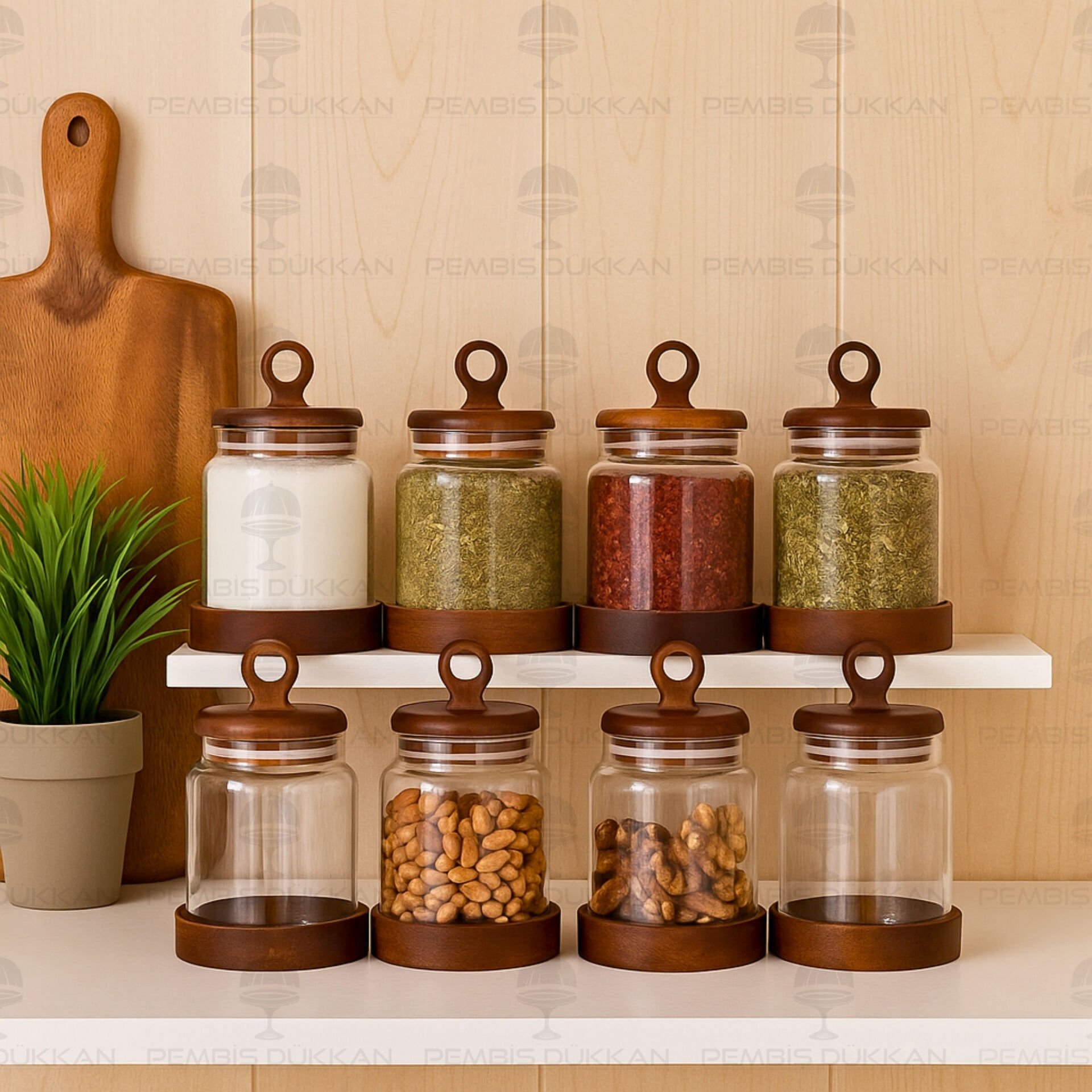 4LÜ KENZO PARLAK AKASYA KAPAKLI BAHARATLIK SET (BOR075)