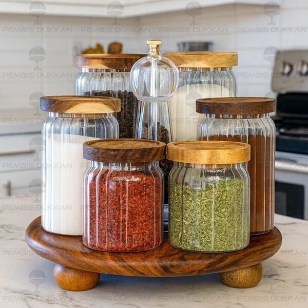 AKASYA TOP AYAKLI MENNY KAVANOZ KOMBİN SET NO 3