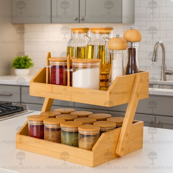 2 KATLI RAFLI YAĞDANLIK & BAHARATLIK KOMBİN SET