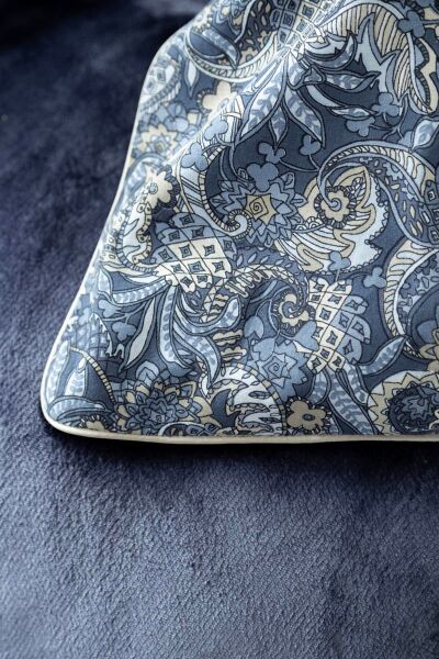 MY TOUCH ÇİFT KİŞİLİK KADİFELİ NEVRESİM TAKIMI -İNDİGO