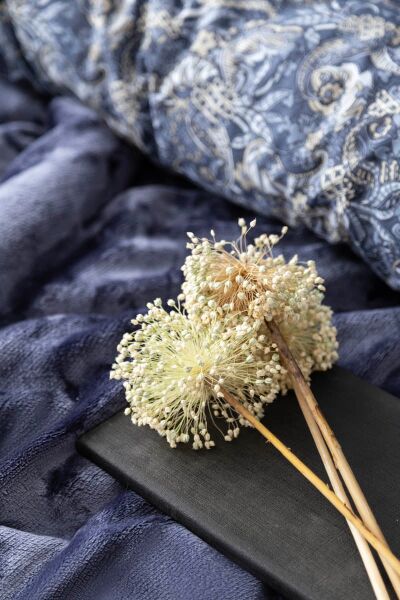 MY TOUCH ÇİFT KİŞİLİK KADİFELİ NEVRESİM TAKIMI -İNDİGO