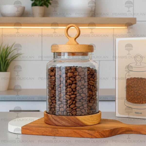 LİLY 1100ML AKASYA KAPAKLI KAVANOZ (BOR 010)