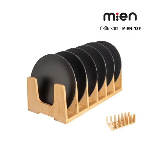 MN 6 LI BAMBU TABAK & TEPSİ & KAPAK DÜZENLEYİCİ STAND, TABAKLIK (739)