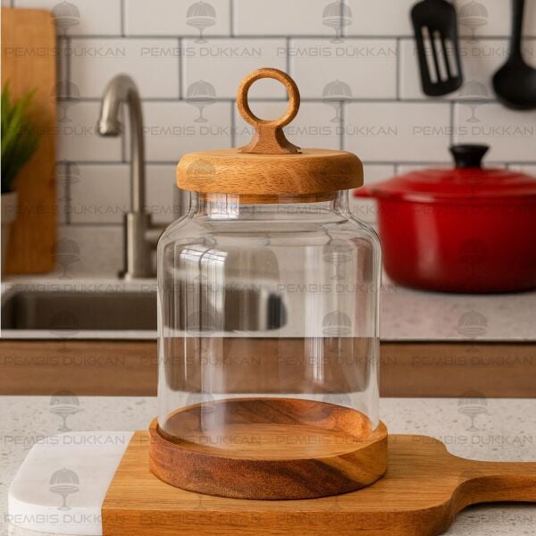 LİLY 1100ML AKASYA KAPAKLI KAVANOZ (BOR 010)