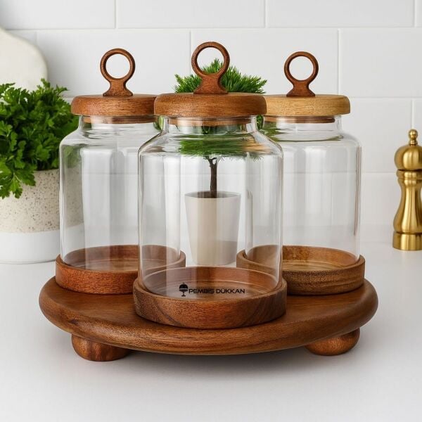 3LÜ LİLY TEZGAH ÜSTÜ KAVANOZ KOMBİN SET NO2 (AKS142)