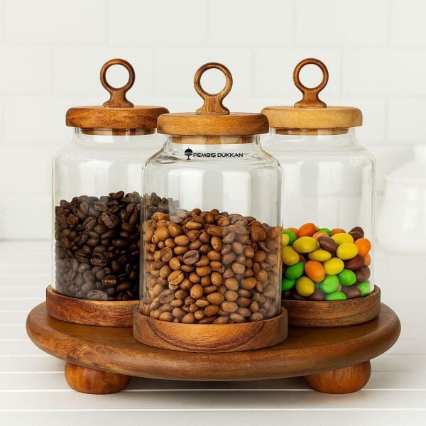 3LÜ LİLY TEZGAH ÜSTÜ KAVANOZ KOMBİN SET NO2 (AKS142)